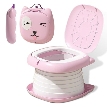 Tragbarer Klapp-Toilettensitz für Kinder, Rosa