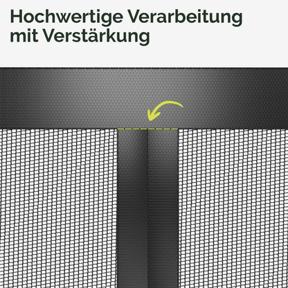 Fliegengitter Tür mit Magnetverschluss 90x210 cm, Schwarz 90 x 210 cm