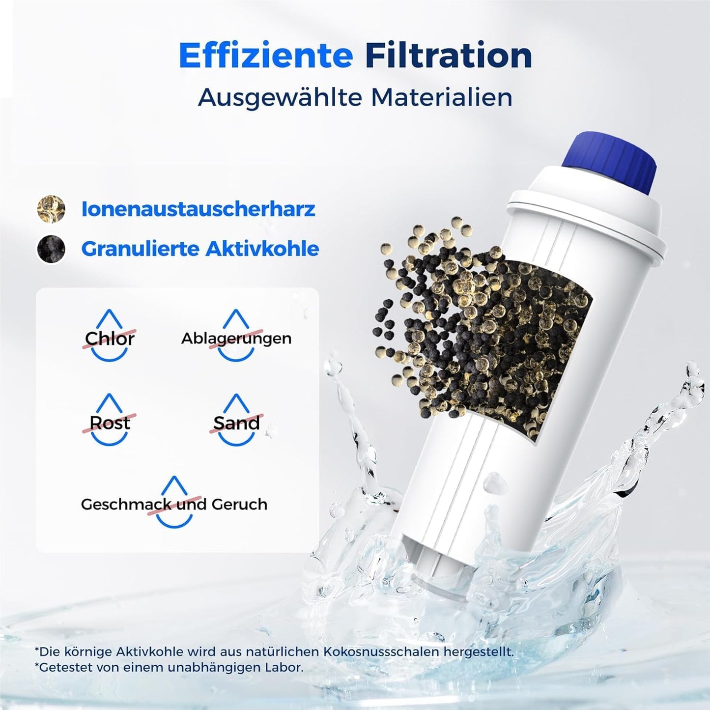 12er-Set Filterkartuschen für De'Longhi Kaffeeautomaten, Basic 12 Stück (1er Pack)