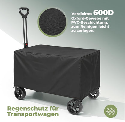 Faltbarer Bollerwagen mit Bremse und Heckklappe, 120l Plus mit Bremse