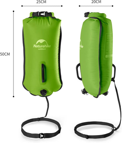 Aufblasbarer Trockensack mit Schwimmhilfe 18L, Leuchtendes Grün