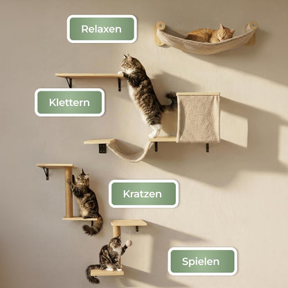 12-teiliges Kletterwand-Set aus Naturholz, 12er-Set - Naturbeige