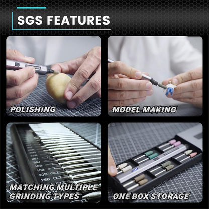SGS MINI Gravierstift mit 36 Bits, SGS MINI-Silver