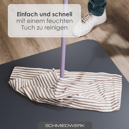 Kratzfeste Bodenschutzmatte für Bürostühle, Fussbodenheizung geeignet, Anthrazit 120 x 145 cm