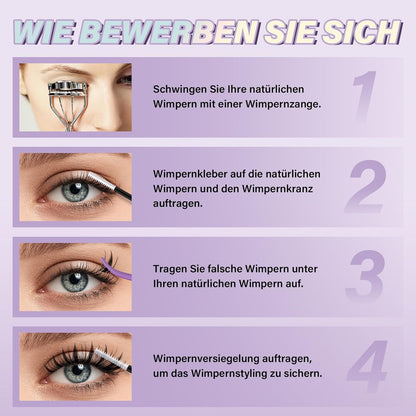 Lash Extension Set mit unsichtbarem Band (144 Stück)