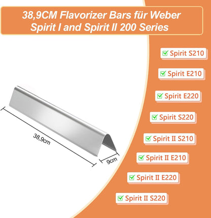 Aromaschienen-Set für Weber Spirit I & II, 7635 Edelstahl Flavorizer Bars