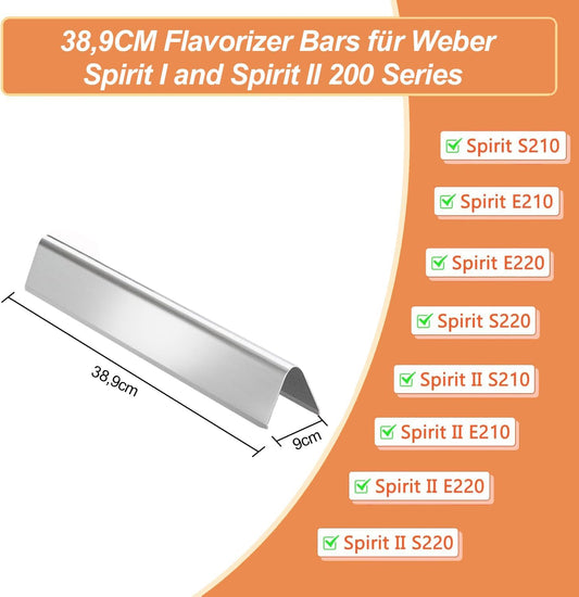 Aromaschienen-Set für Weber Spirit I & II, 7635 Edelstahl Flavorizer Bars
