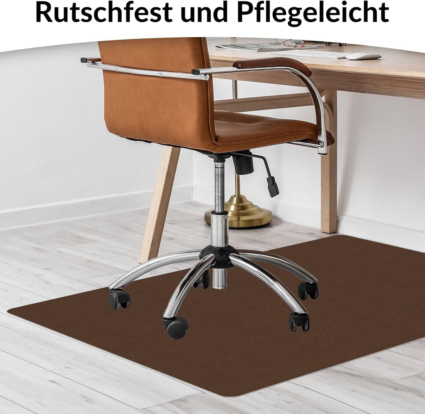 Selbsthaftende Bodenschutzmatte für Bürostuhl, 120 x 200 cm Schoko