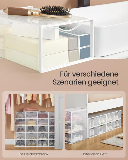 Schuhboxen-Set, Transparent + Wolkenweiss 12