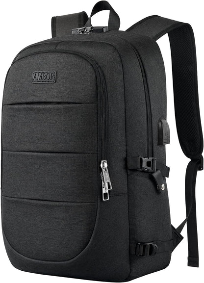 Laptop-Rucksack mit USB, 17.3 inch Schwarz