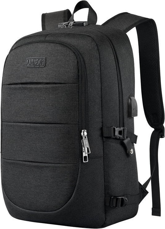 Laptop-Rucksack mit USB, 17.3 inch Schwarz
