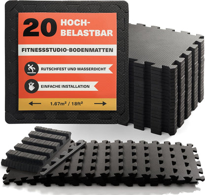20-teiliges Bodenschutzmatte Puzzle-Set, 20 Stück
