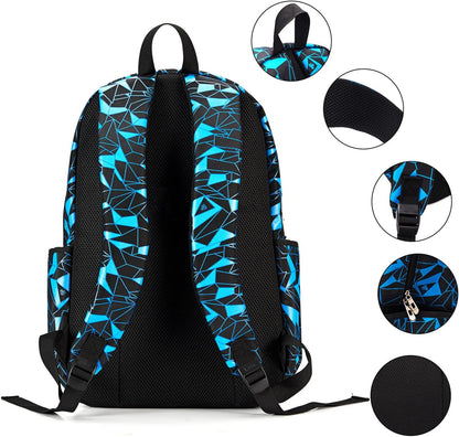3-teiliges Schulrucksack-Set, Blau L
