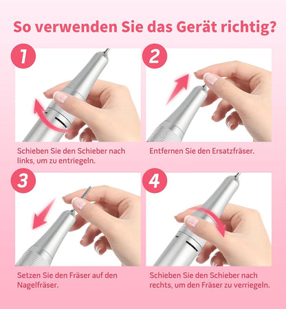 Elektrische Nagelfräse mit LED Display, 45000U/Min