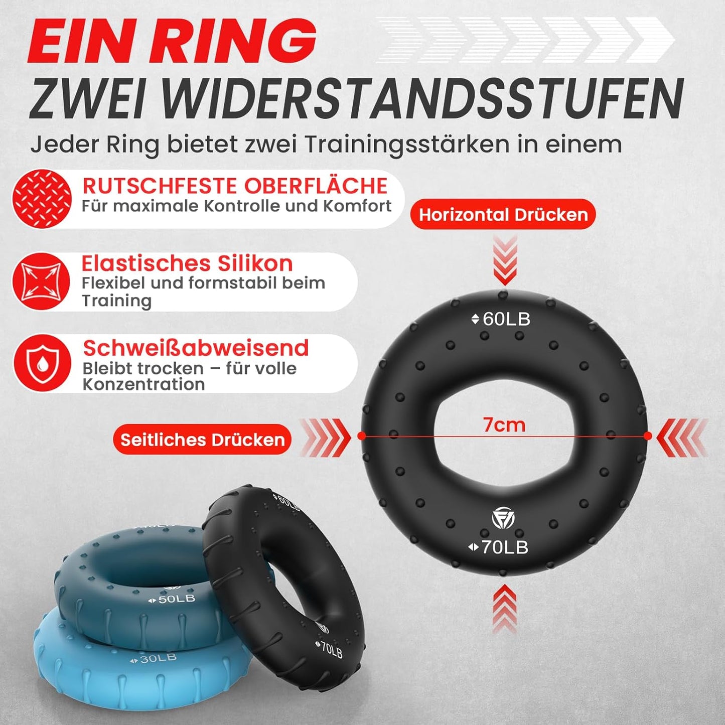 Griffkraft Trainer Set für Hand- und Unterarmtraining, Ozean 9