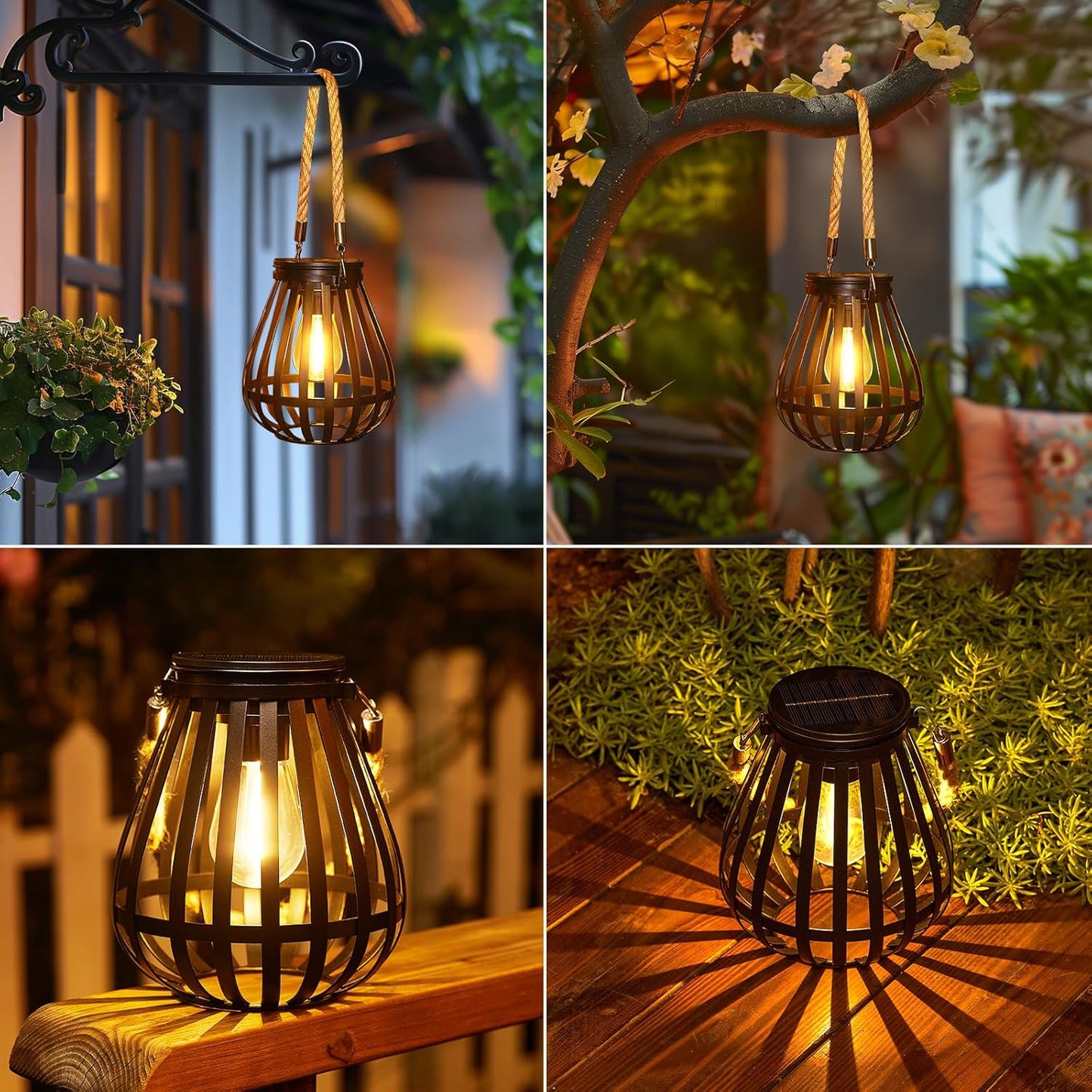 2er-Set Solarlampen, Retro