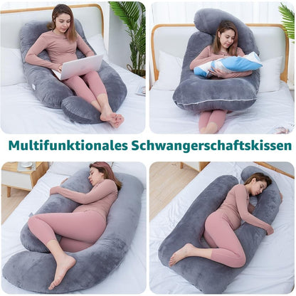 U-förmiges Schwangerschafts- und Stillkissen, Dunkelgrau