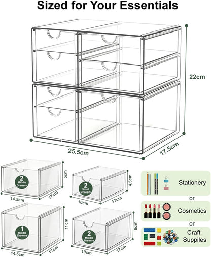 Schreibtisch Organizer 2er-Set, 7 Schubladen