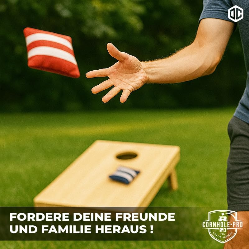 Cornhole Säckchen, Cornhole Tasche - Blaue und Rote gestreift