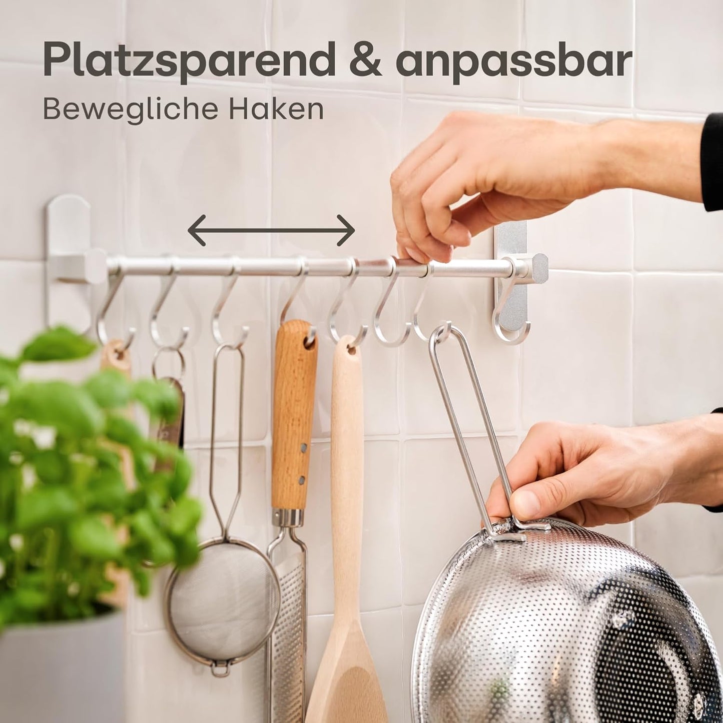 Hakenleiste für Küche mit 8 Haken