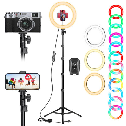 LED-Ringlicht mit Stativ & Handyhalter