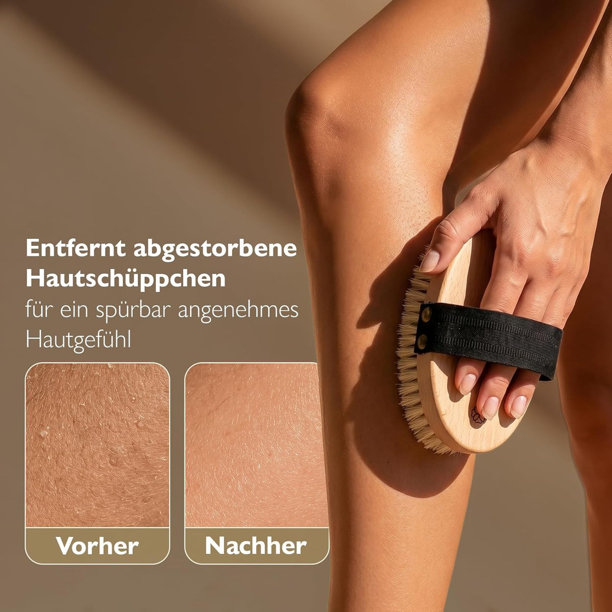 Trockenbürste für Körper und Lymphdrainage Massage