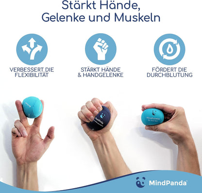 3er-Set Gel-Stressball, Meeresbrise, Ozeanblau, Wolkenweiss