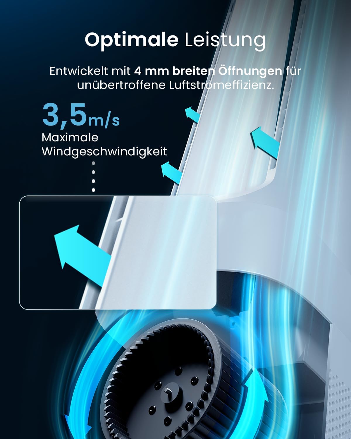 OmniAir Turmventilator mit Luftreiniger, Ohne App / Weiss