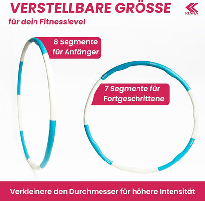 Hula Hoop Reifen mit Übungsplan, 1,2 kg - Türkis