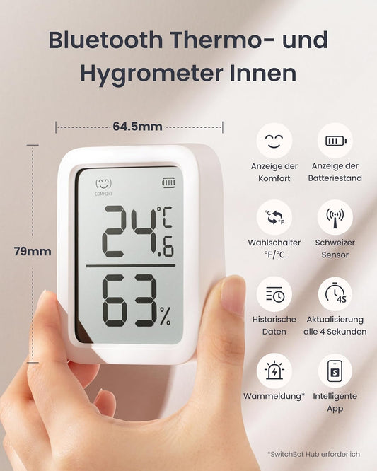 Thermometer Hygrometer mit App (2er Set), Meter Plus*2