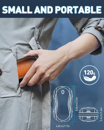 Wiederaufladbare Handwärmer mit Powerbank-Funktion, Schwarz