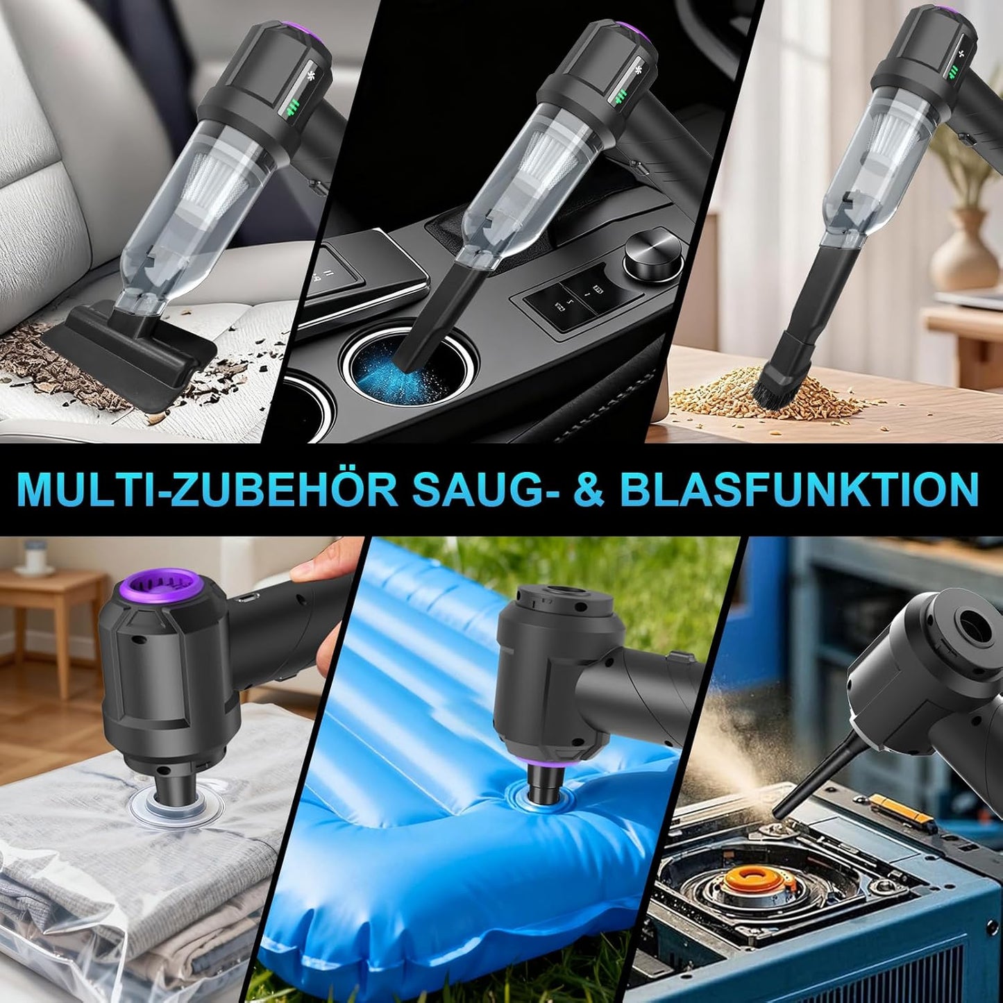 4-in-1 Akku-Handstaubsauger mit Gebläse & Aufblasfunktion