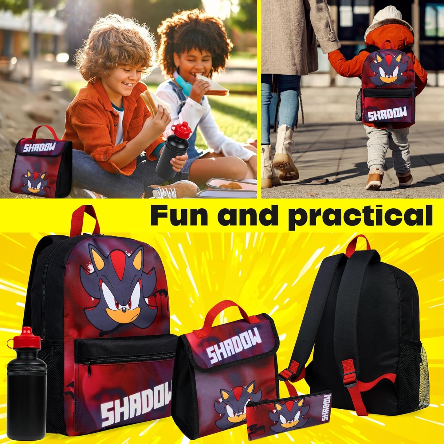 Kinderrucksack-Set Shadow mit Zubehör (4-teilig)