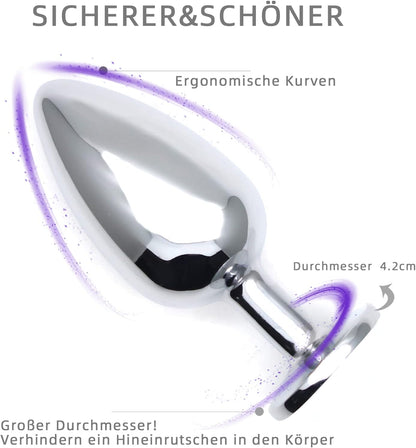 4-teiliges Analplug-Set, Anfänger geeignet, Blau-4set