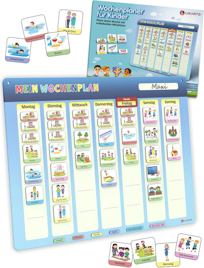 Wochenplaner für Kinder - Montessori Aufgabenplaner, Klassisch, Wochenplan