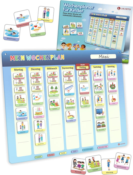 Wochenplaner für Kinder - Montessori Aufgabenplaner, Klassisch, Wochenplan