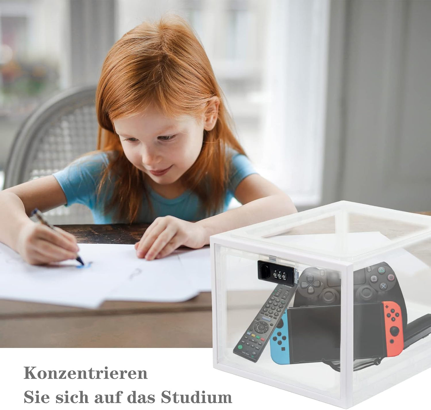 Abschliessbare Aufbewahrungsbox für Medikamente & Snacks, Weiss