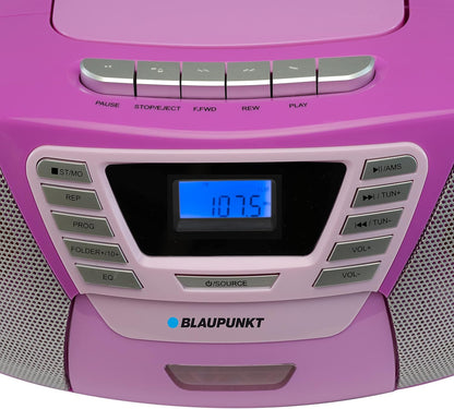 Tragbarer Kinder CD-Player mit Kassettenfach, Flieder