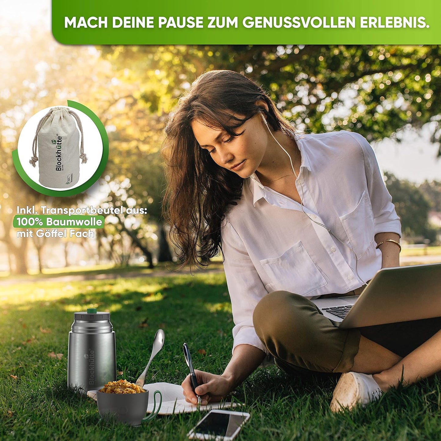 Auslaufsicherer Thermobehälter, Blau 1000 ml