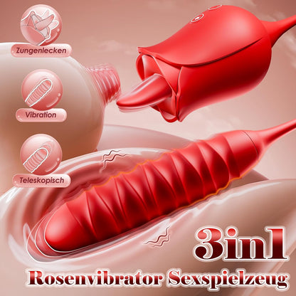 Rosen-Vibrations-Dildo mit 10 Funktionen für Frauen