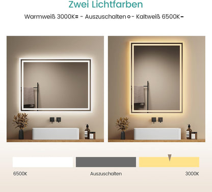 LED Badspiegel, 60L x 80B cm