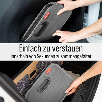 Faltbare Kofferraumtasche mit Anti-Rutsch-Klett, Grau