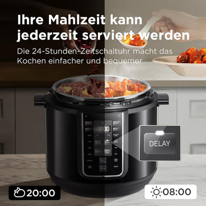 9-in-1 Multikocher, 7.6 Liter Schwarz