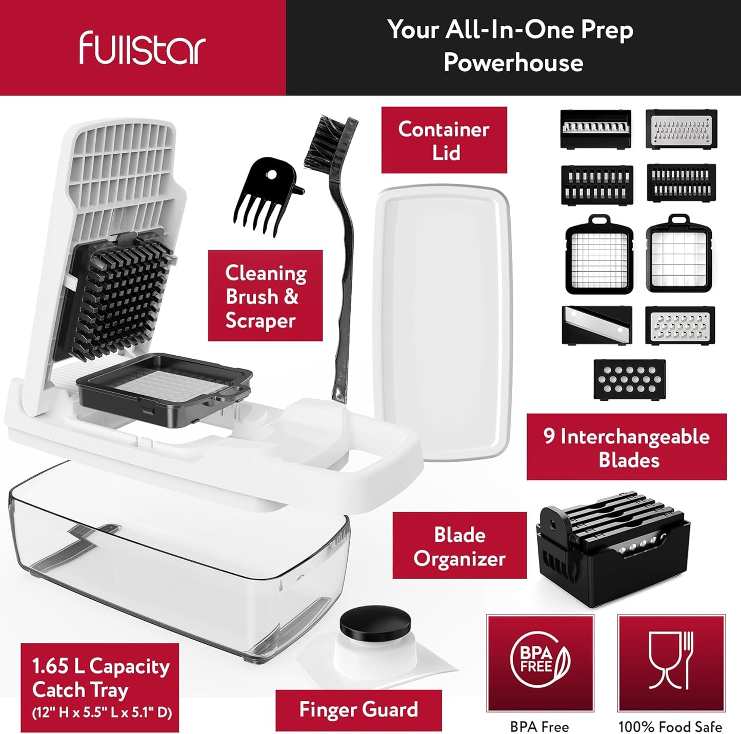 Gemüseschneider, 9-in-1 Standard Wei&#xDF;