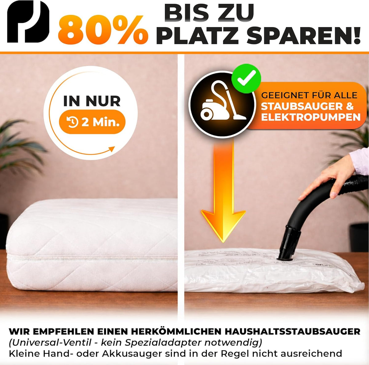 Vakuumbeutel für Matratzen bis 200 x 160 cm, Matratze Medium (bis 200x160cm)