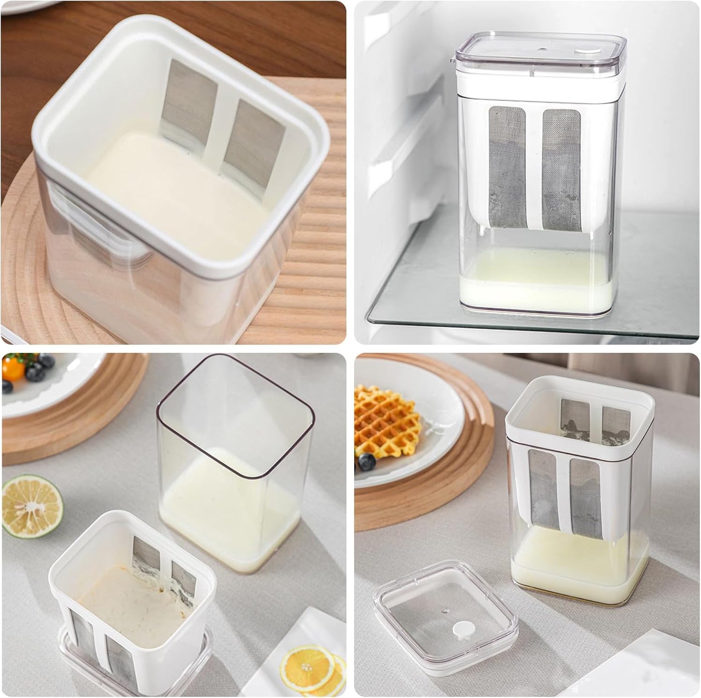 Frischkäse- und Joghurtbereiter mit Sieb