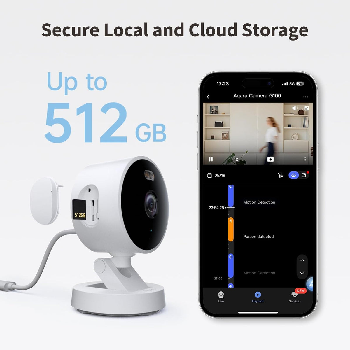 2K Sicherheitskamera G100 mit HomeKit Integration, Weiß
