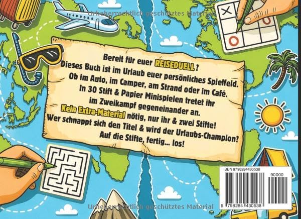 1 gegen 1 Reiseduell: Stift und Papier Minispiele für Zwei, Taschenbuch