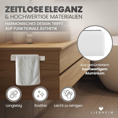 Handtuchhalter ohne Bohren, Silber Gebürstet 22.0 Zentimeter