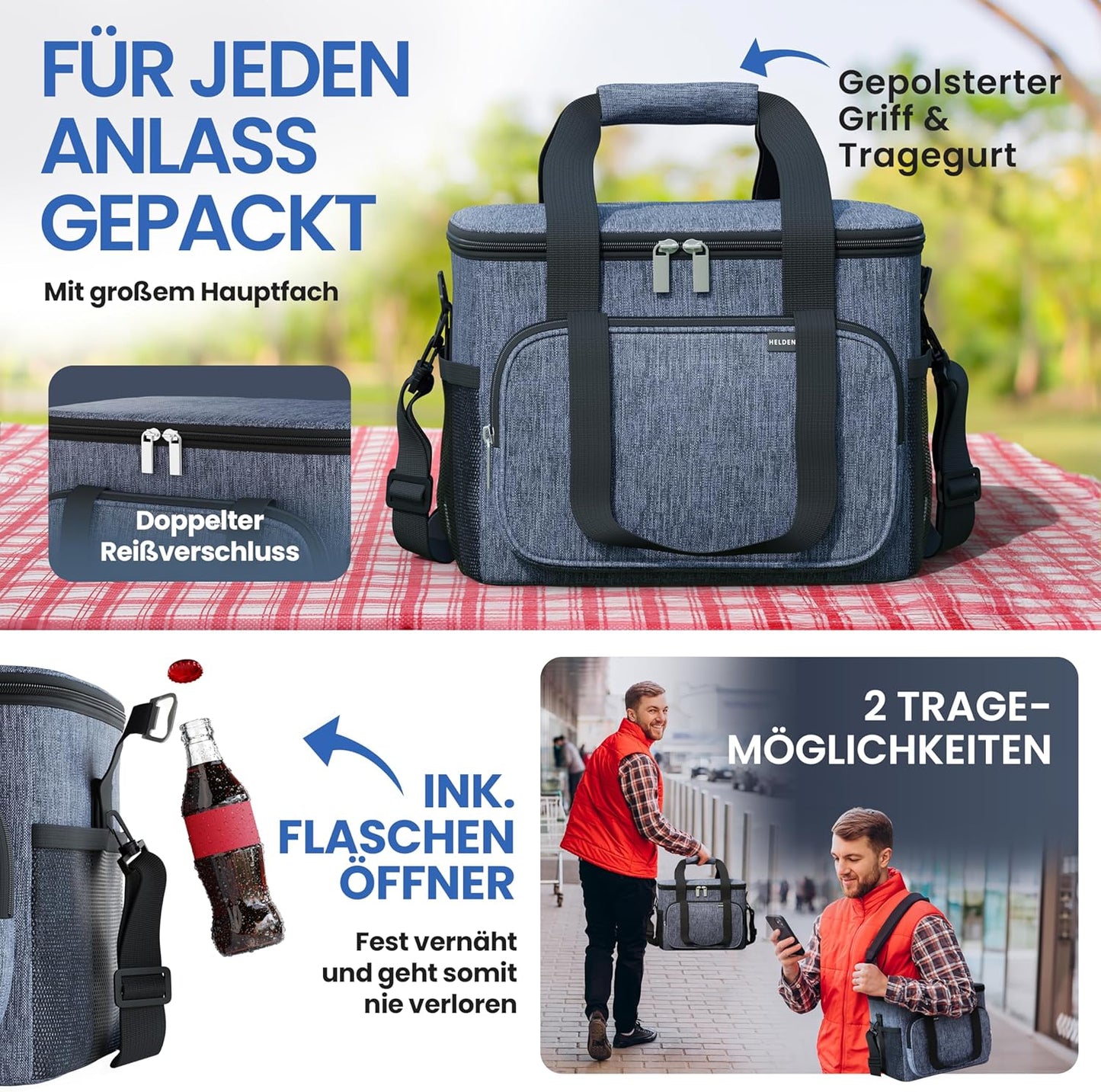 Faltbare Kühltasche, 30L (L38 x B30 x H27 cm) Navyblue